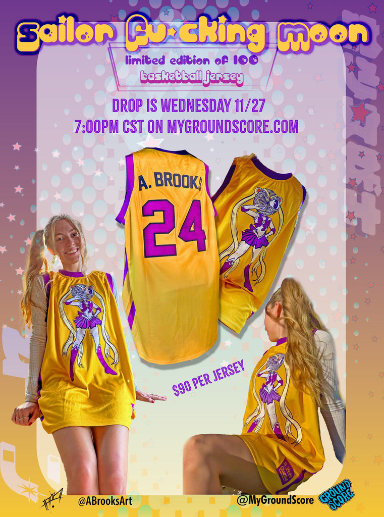 Abrooks - Sailor Fu*cking Moon Basketball Jersey (LE 100) Ground Score Abrooks - Sailor Fu*cking Moon Basketball Jersey (LE 100) Ground Score