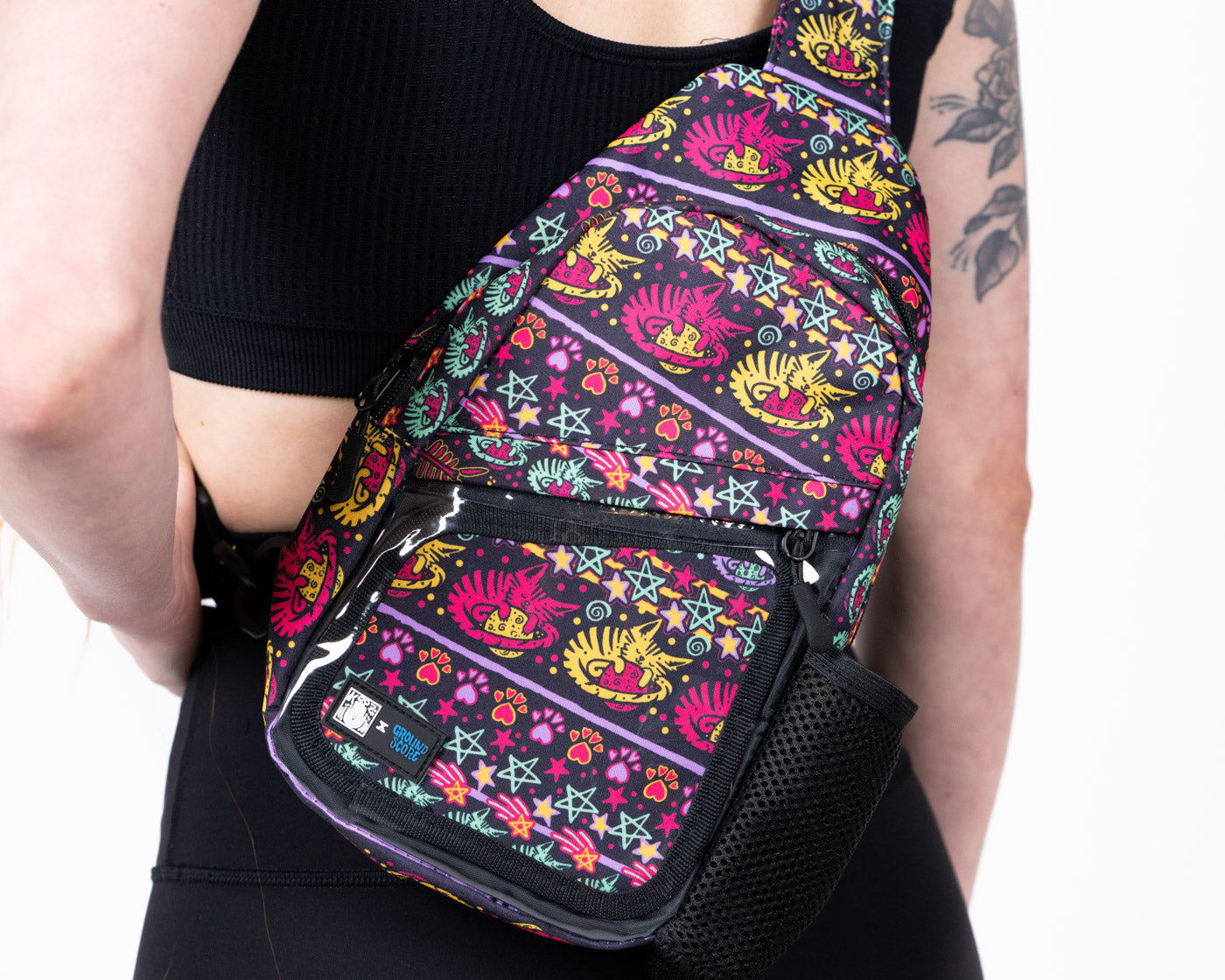 Crossbody Bag Shoulder Strap in Pink Aztec, Groovy's